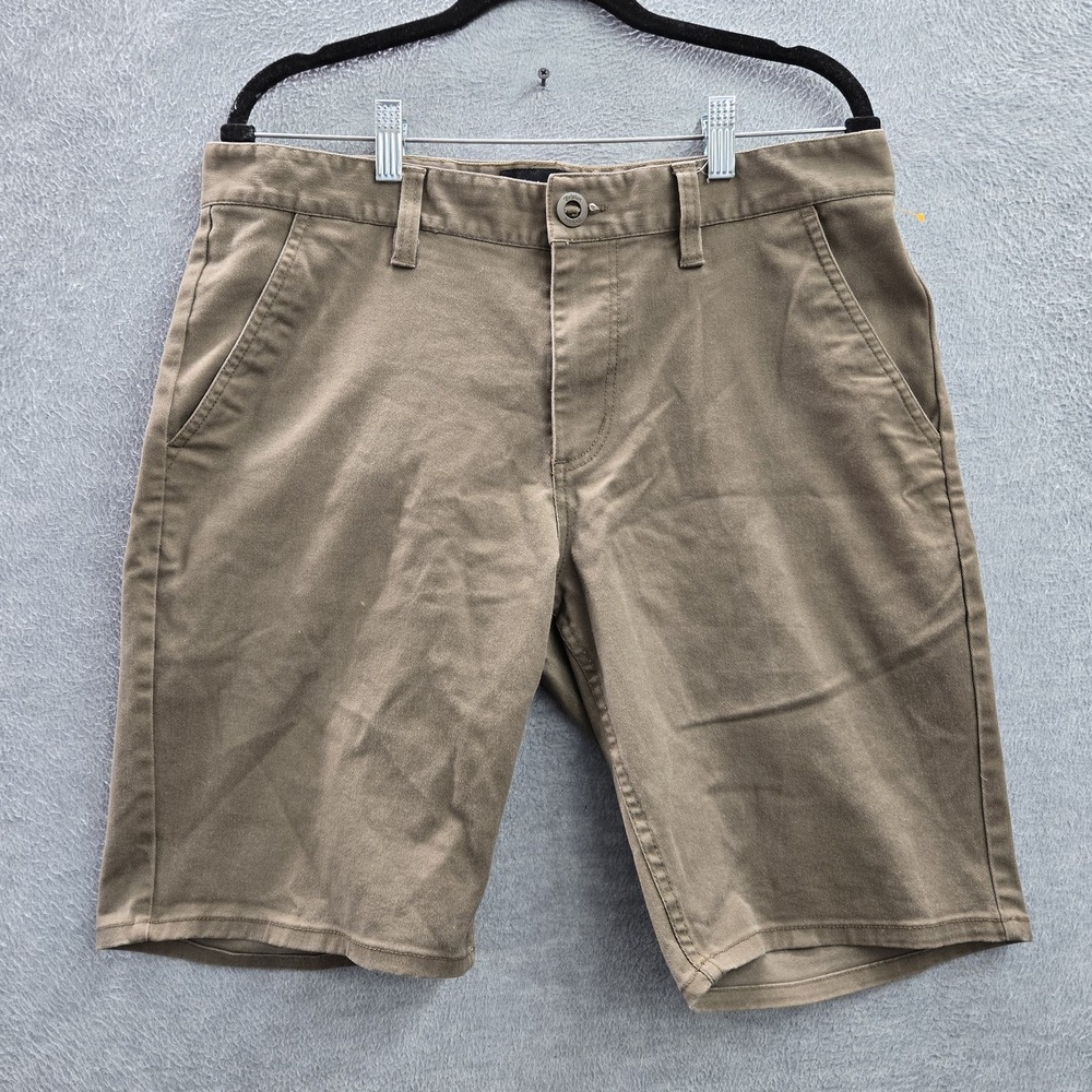 Brixton Men‎ Shorts 34 Brown Chino Twill Toil II Short Button 10" Inseam